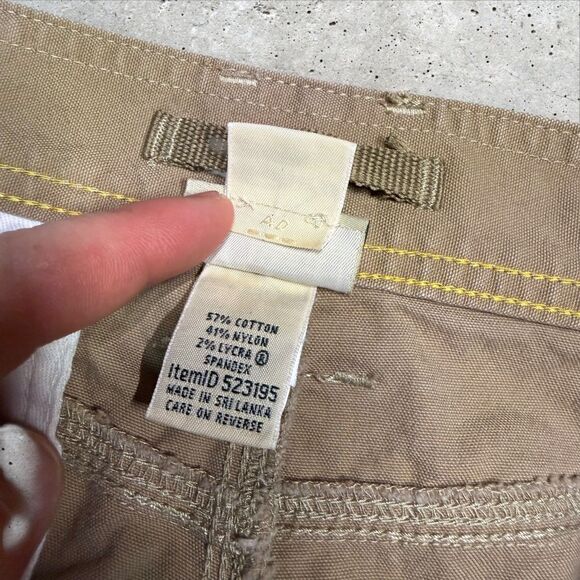 L.L.Bean Men’s Canvas Work Pants Tan 33x32 Reinforced Knees Utility Pockets - Picture 12 of 13
